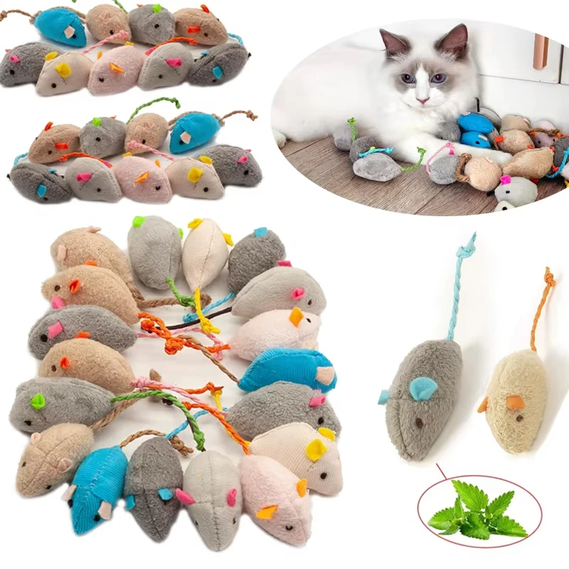 Catnip Interactive Plush Mouse - 5 jouets pour chat en forme