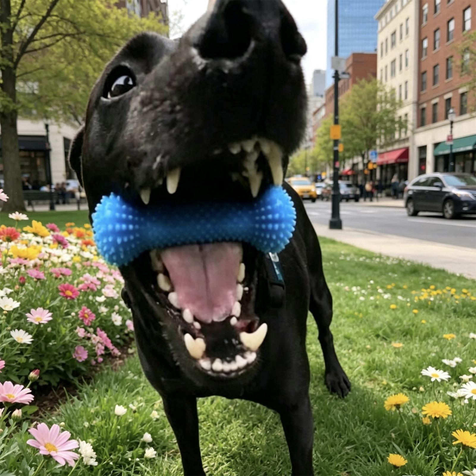 Rubber Treat Dispensing Dog Toy - Jouets pour brosser les dents des