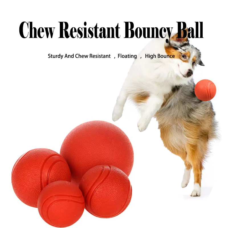 Indestructible Dog Chew Toy - Balle rebondissante en caoutchouc solide pour