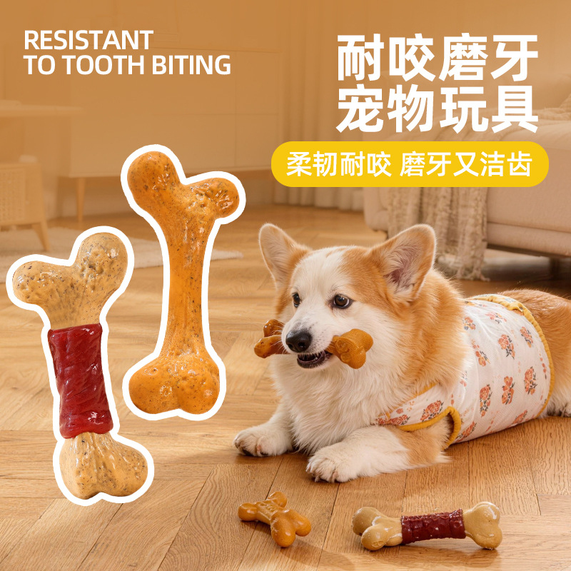 Jouet pour chien TPR durable,  - Teeth Cleaning Dog Chew Bone avis et prix